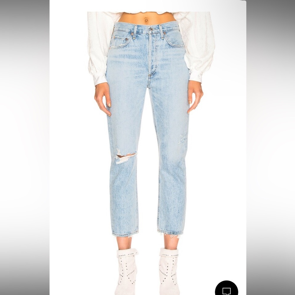 AGOLDE Riley High Rise Straight Crop in Shatter - sz22